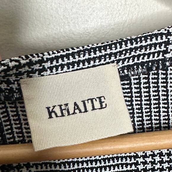 KHAITE Beatrice Midi Dress Puff Sleeve Sculptural Houndstooth Sz 2 $1,420 {A50} - Picture 6 of 7